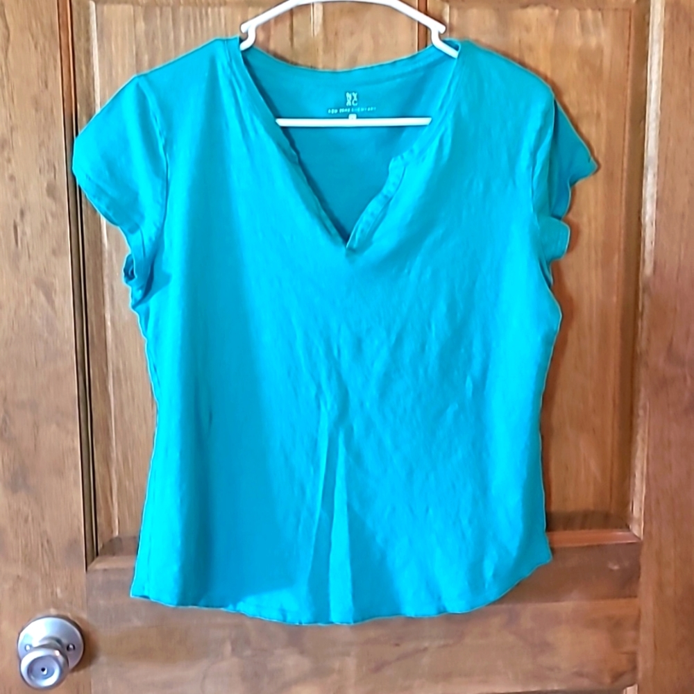 New York and Company Large shirt, Blue green color
